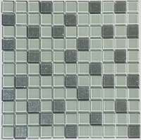 Skleněná mozaika bílý mix glitter